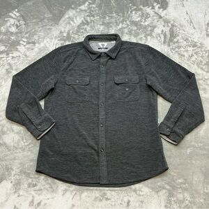 Vissla Polar Fleece Button Up Shirt Men’s Large shacket Gray soft long sleeve